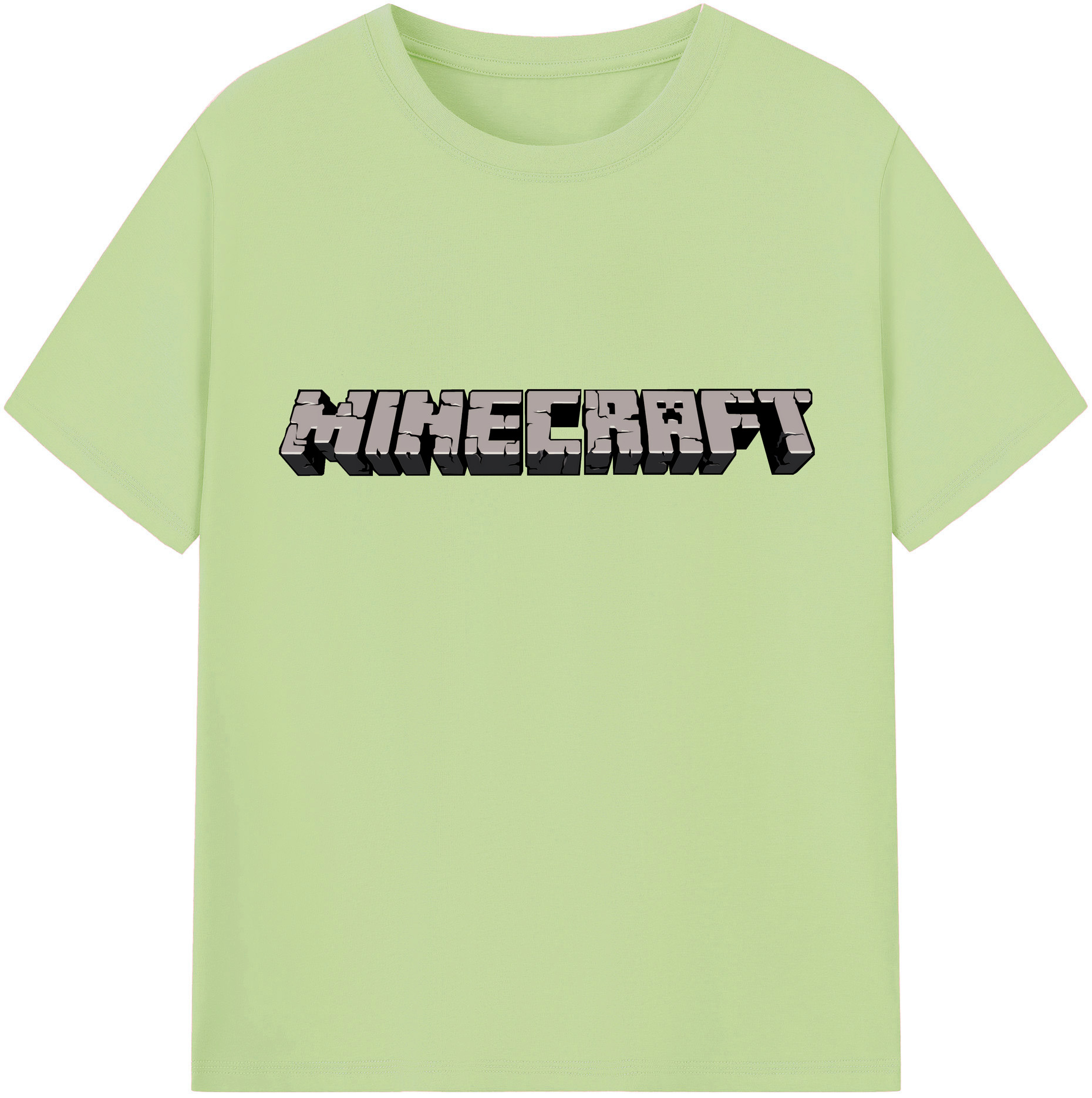 （画像用） マインクラフト ブロックの世界 Minecraft MC Block world 綿100％半袖Tシャツ（フロントプリント）